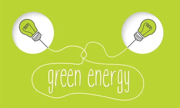 Två lampor och ord grön energi — Stock vektor