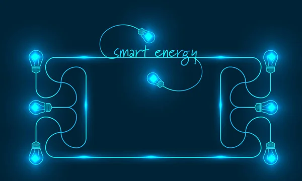 Caixa de texto abstrato e as palavras energia inteligente —  Vetores de Stock