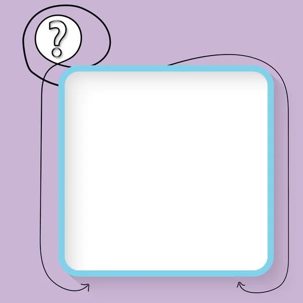 Uma caixa de texto azul e ponto de interrogação preto — Vetor de Stock