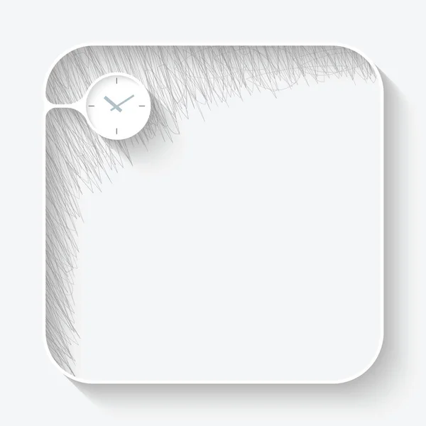 Un cuadro de texto blanco con icono de relojes — Vector de stock