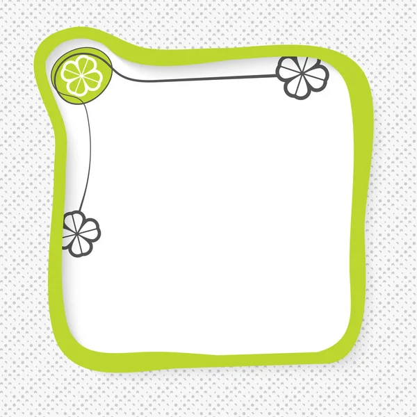 Green frame for your text and cloverleaf — Stock Vector