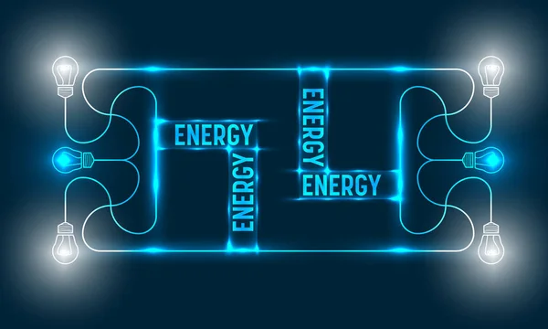 Quadro vetorial abstrato e as palavras energia —  Vetores de Stock