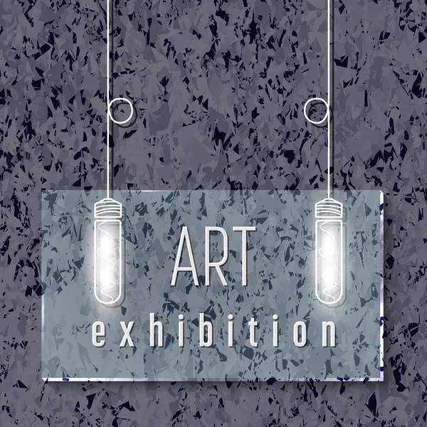 Arka plan cam panel ve kelime sanat exhibiti ile mermer — Stok Vektör