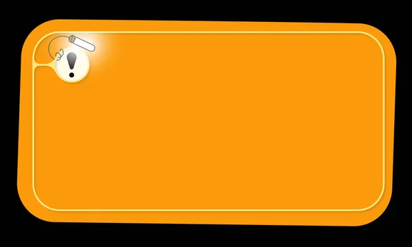 Vector orange frame and exclamation mark with lighting — Stock Vector