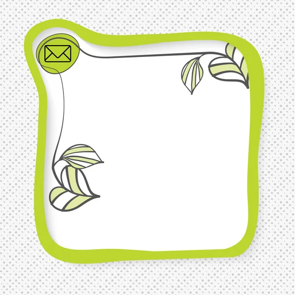 Cadre vert pour votre texte et votre enveloppe — Image vectorielle