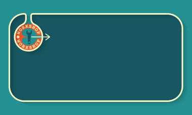 Sarı metin kutusu metin ve atölye kutsal kişilerin resmi için