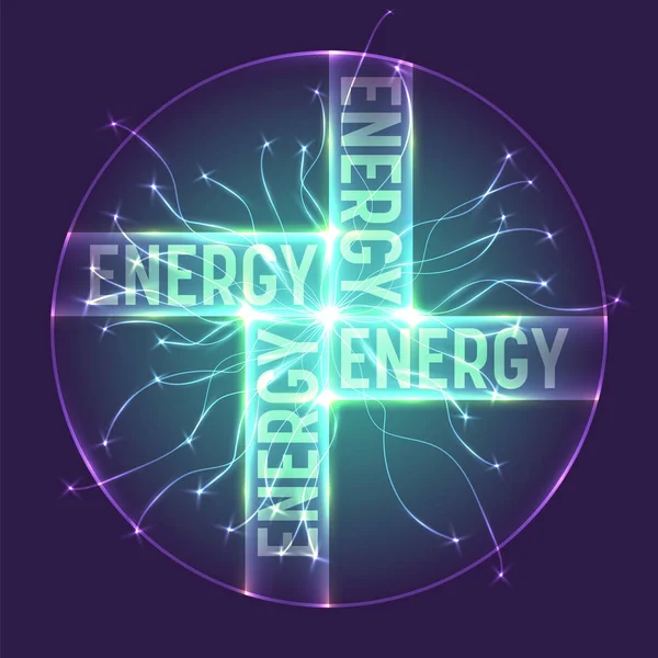 Abstract transparent circle with the word energy — Stock Vector