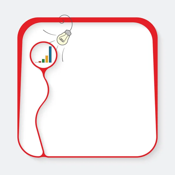 Röda rutan för fylla din text och diagram — Stock vektor