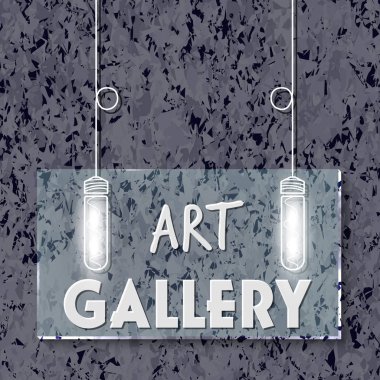Arka plan cam panel ve kelime Sanat Galerisi ile mermer