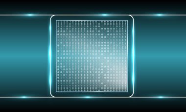 Arka plan cam paneli ve ikili kod ile