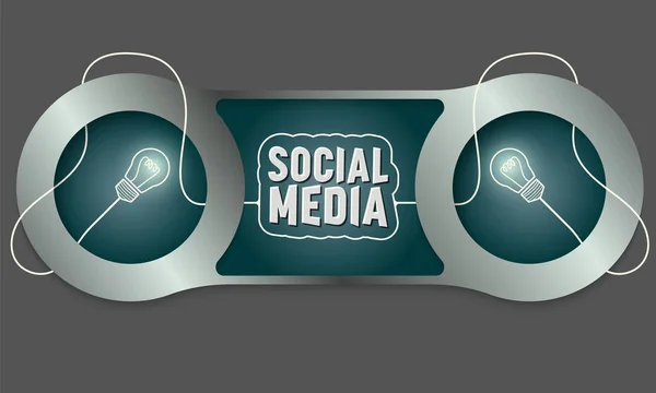 Két fémkeretek és a szavai social media — Stock Vector