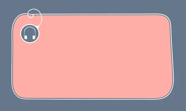 テキストとヘッドフォン、手書き入力用のテキスト ボックス — ストックベクタ