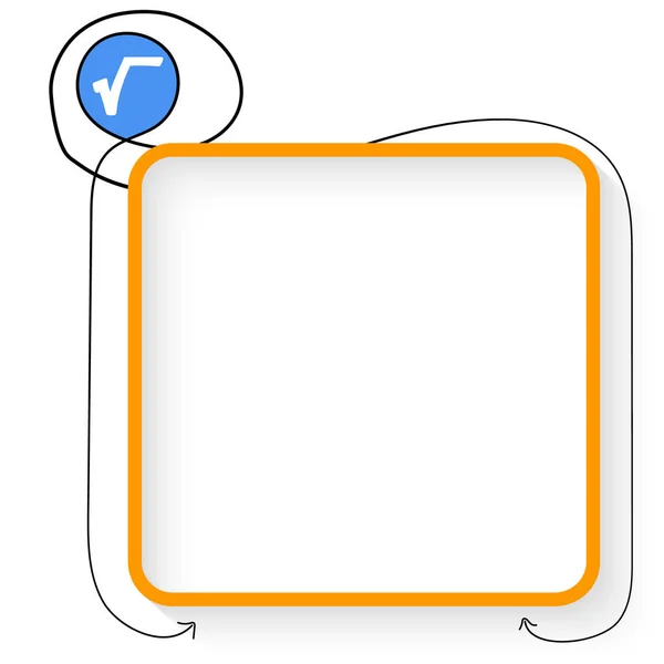 En gul text box och kvadratroten symbol — Stock vektor
