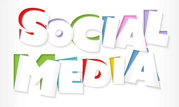 Inscrição colorida abstrata com as palavras mídias sociais —  Vetores de Stock