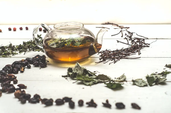 top view herbal tea