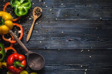 dilimlenmiş biber Üstten Görünüm