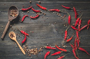 Üstten Görünüm chili biber