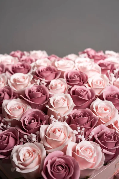 Flores en flor: Fondo de rosas rosadas . —  Fotos de Stock