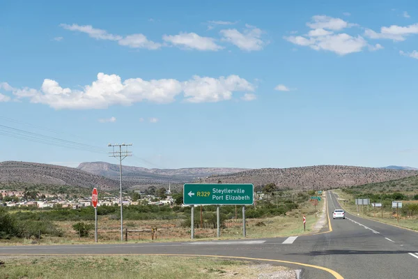 Road signs on the N9 road at Willowmore — Stock Photo, Image