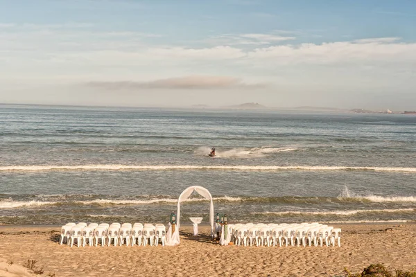 Przygotowania do ślubu na plaży w Langebaan — Zdjęcie stockowe