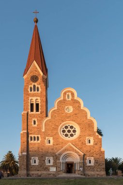Günbatımında Windhoek 'te Christuskirche