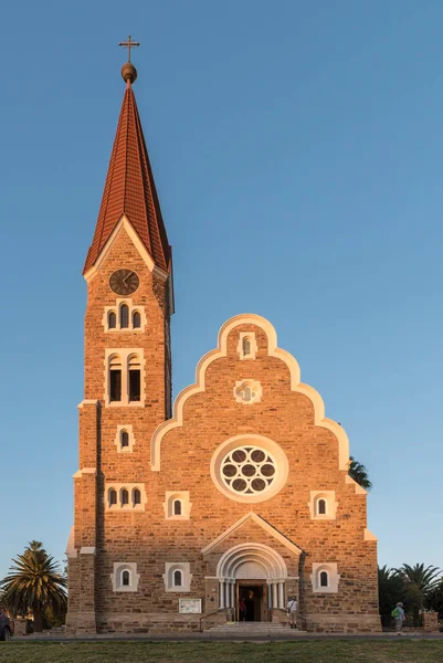 Christuskirche στο Windhoek το ηλιοβασίλεμα — Φωτογραφία Αρχείου