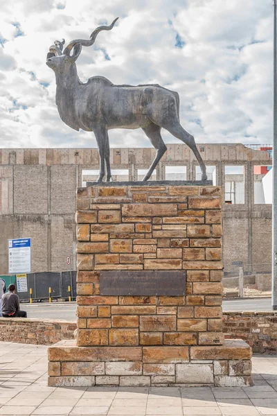 Statua Kudu in Independence Avenue a Windhoek — Foto Stock