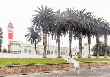 Tarihi deniz feneri ve Swakopmund devlet evde