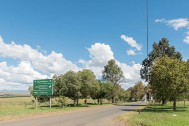 Fouriesburg serbest bölge içinde yön yol işareti