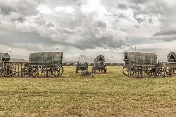 Laager of ox-wagons at Bloedrivier (blood river) — Stock Photo, Image