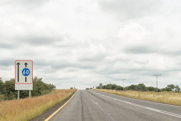 Carril Específico Minumum Señal Tráfico Velocidad Carretera Cerca Winburg — Foto de Stock