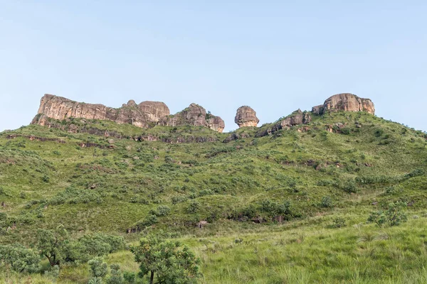 View from the Tugela Gorge hiking trail towards the West. The Policemans Helmet is visible