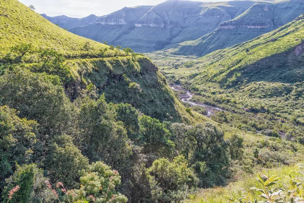 Vista Desde Sendero Senderismo Tugela Gorge Hacia Norte Río Tugela — Foto de Stock