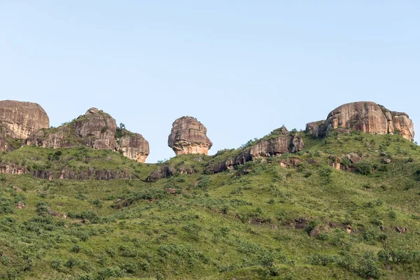 View from the Tugela Gorge hiking trail towards the West. The Policemans Helmet is visible