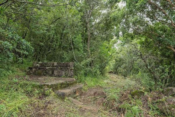 Blick Auf Den Ottos Wanderweg Bei Mahai Drakensberg Eine Bank — Stockfoto