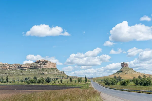 Farm Landscape Road R711 Clarens Fouriesburg Free State Province — Stock Photo, Image