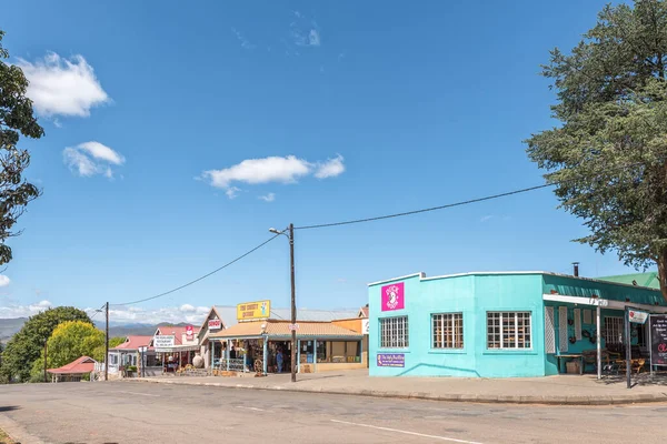 Clarens Sudáfrica Marzo 2020 Una Escena Callejera Con Negocios Infraestructura — Foto de Stock