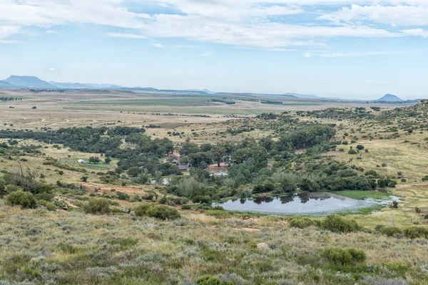Ladybrand South Africa March 2020 Dam Chalets Visible Zebra Hiking — Stock Photo, Image