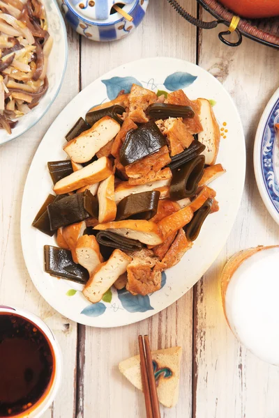 红烧类的菜肴，台湾著名食品 — 图库照片