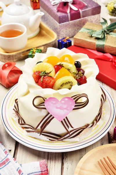 Witte chocolade taart — Stockfoto