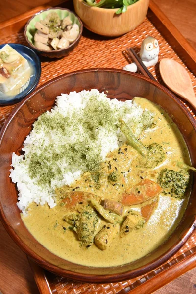 Menú conjunto de curry verde — Foto de Stock