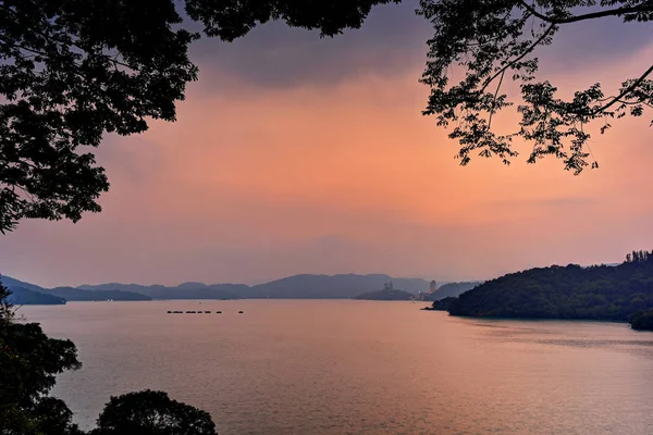 Sun moon lake sunset