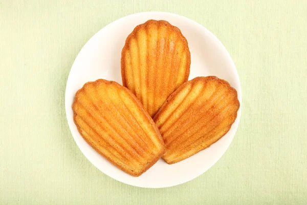 Madeleine op een witte plaat — Stockfoto