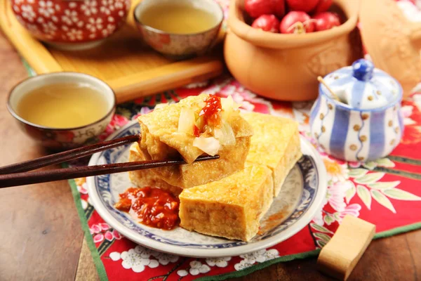 Tofu apestoso de comida famosa de Taiwán — Foto de Stock