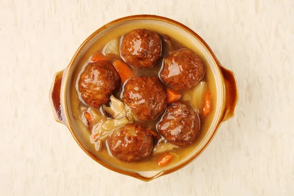 Braised pork balls in soy sauce — Stock Photo, Image