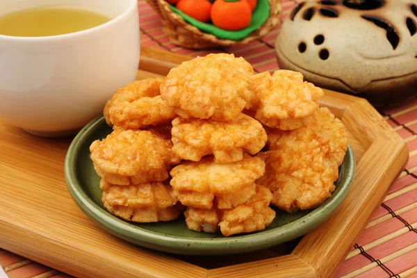 Cracker di riso tradizionali giapponesi - senbei — Foto Stock