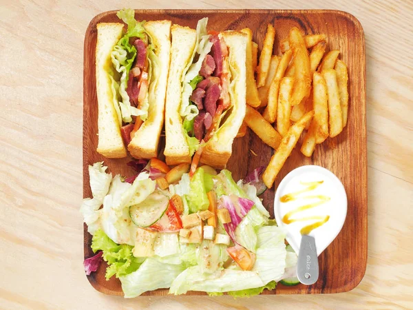 Duck meat sandwich  combo — Stock Photo, Image