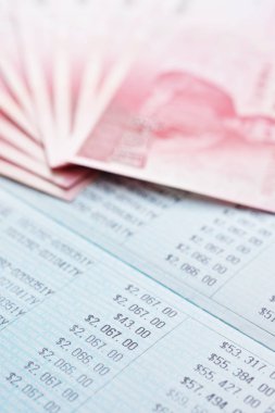Tasarruf hesabı hesap cüzdanı ve Yeni Tayvan Doları