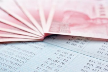 Tasarruf hesabı hesap cüzdanı ve Yeni Tayvan Doları