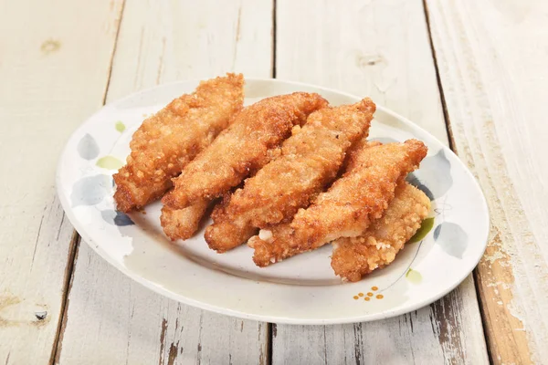 Fried spanish mackerel fillets. — Stock Photo, Image